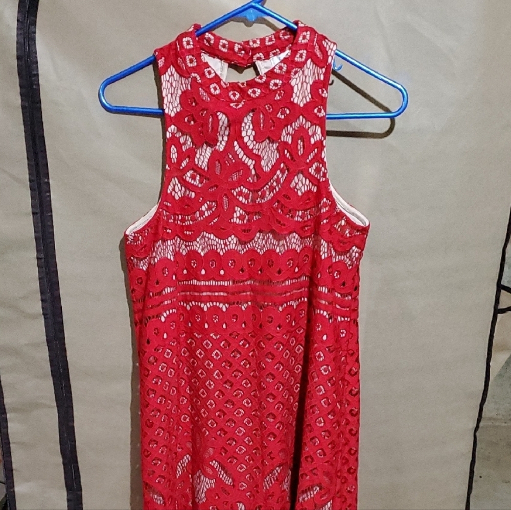 Francesca's Collections Red Midi Dress